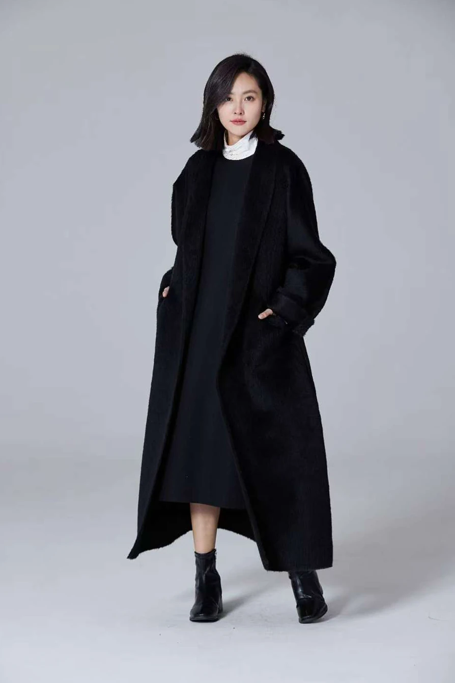 Draped Black Coat from the Nanong apparel catalogue