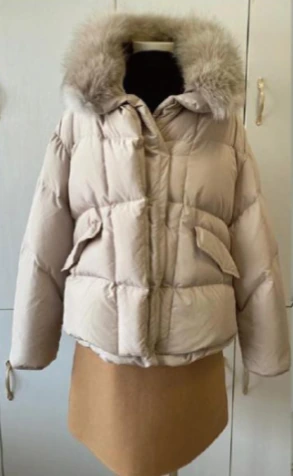 Cream Hooded Puffer