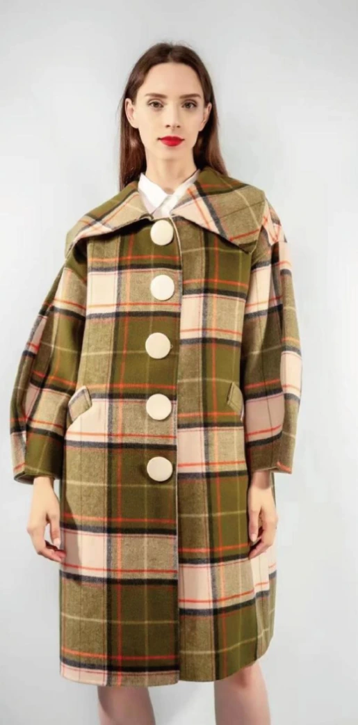 Oversized Check Coat